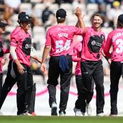 Somerset celebrate during their Men's Vitality Blast victory over Hampshire Hawks