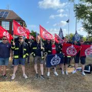 More than 20 firefighters gathered at Hampshire Fire and Rescue's HQ in Eastleigh