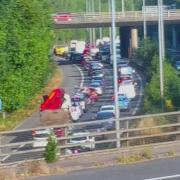 Drivers having to 'swerve around debris' after crash on the M27: Live