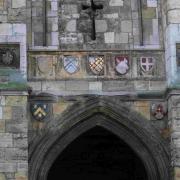 Where are the city shields on the Bargate, our reader asks