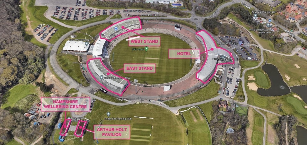 Indicative solar layout stadium. Utilita Bowl planning application