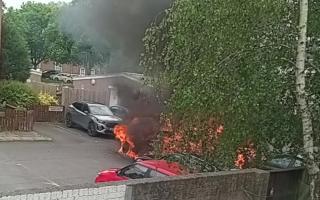Shocking video shows car on fire in Hampshire town