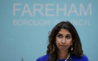 Suella Braverman won in Fareham and Waterlooville - but with a much reduced majority