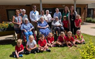 The Mayor of Fareham with residents and children at Ancasta Grove