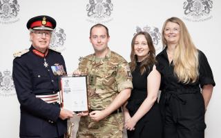 Senior Associate Solicitor Conor Maher, Ellis Jones’ Armed Forces champion and a Captain in the Army Cadet Force, Angus Campbell, Florence Newton and Lauren Day