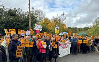 Protest outside the Household Waste Recycling Centre in Bishop's Waltham