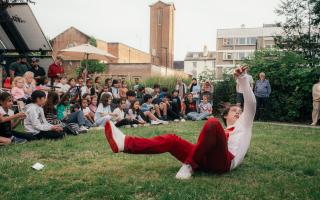 Breakdancing outside