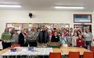 A group of around 50 volunteers gathered to make trench candles