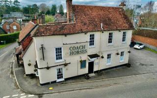 A recent drone image of The Coach and Horses