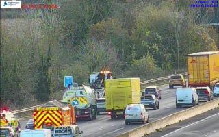 One lane closed on M27 as crash causes delays