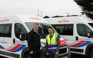 ExxonMobil Fawley site manager Nick Bone, left, with Tm Houghton, chief executive of Community First