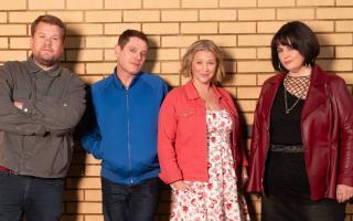 Gavin and Stacey: Finale cast members James Corden, Mathew Horne, Joanna Page, and Ruth Jones (BBC/Baby Cow Productions/Neil Bennett/PA)