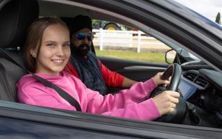 A young driver on a lesson