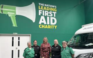 Dame Caroline Dinenage MP with St John Ambulance volunteers