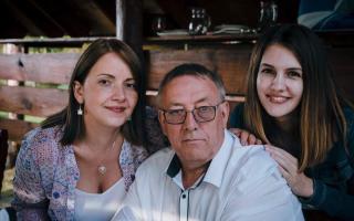 Stuart McGarrick with his wife Yelena and his daughter-in-law, Natasha Antonova