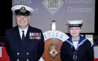 Father and daughter, HMS Sultan PH2 WO, WO1 Scott Whiting and PLET(ME) Heidi Whiting