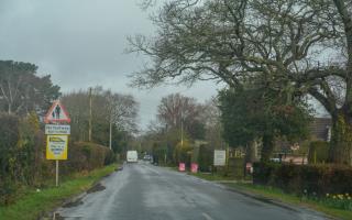 Bashley Common Road, which will be closed for another three months.