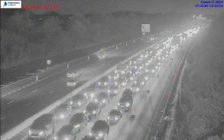 Queues are congesting the M27 due to two separate incidents