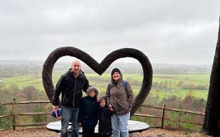 Standing on top of one of the balls at Sandy Balls in the New Forest