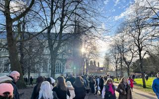 WATCH: Hundreds of people queue to get into Winchester Cathedral Christmas Market