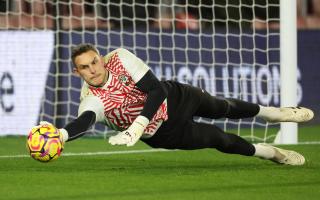 Southampton's Alex McCarthy during the Premier League match between Southampton and Tottenham Hotspur at St Mary's Stadium. Photo by Stuart Martin.