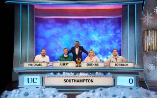 Christmas University Challenge: Ben Pritchard, Tom Jubert, Amol Rajan, Justine Greening, Nathan Robinson.