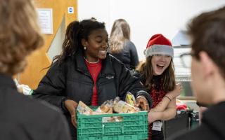 Barton Peveril College students held an event to feed homeless and vulnerable people and celebrate Christmas.