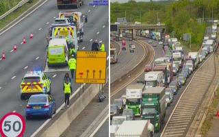 One person was injured in a three vehicle crash on the M27 this morning.