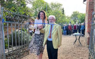MP Caroline Nokes and Cllr John Parker cut the ribbon at King John House's VE Day event on Monday, May 5.