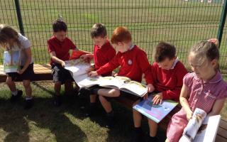 Pupils enjoy new garden corner built by Bramley Park apprentices