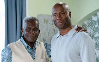 Nicholas Bailey and Rudolph Walker who play the father and son (BBC/PA)