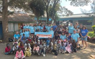 A group of students from Brockenhurst College during their visit to Kenya