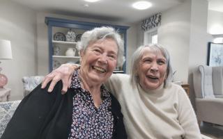 Former school friends Ruth Williams, right, and Grace Gray, both now 90 years old