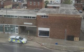 Officers remained at a cordon outside the Gosport Precinct this morning.