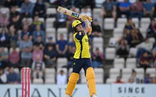 Southampton, UK, 30 May 2025. during the Men's Vitality Blast match between Hampshire Hawks and Essex at Utilita Bowl. Credit: Dave Vokes/Alamy Live News