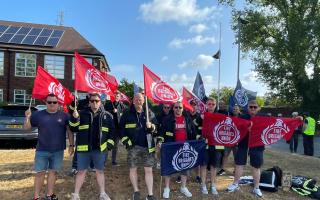 More than 20 firefighters gathered at Hampshire Fire and Rescue's HQ in Eastleigh