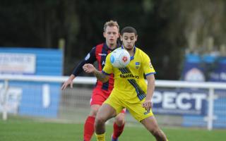 Jordan Chiedozie in action for Concord Rangers in 2016